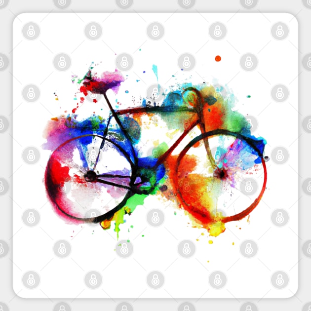 Rainbow Bike Magnet by Chris Coolski